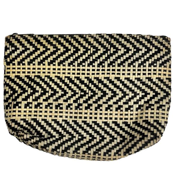 Shiraleah Chicago Shiloh Woven Chevron Zip Pouch Cosmetic Bag Clutch - Picture 2 of 4